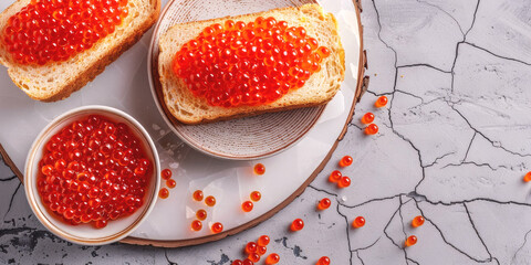 sandwich with caviar Generative AI