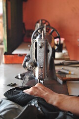 a sewing machine used to sew clothes
