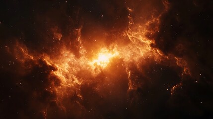 Fototapeta premium Bright regions of a nebula surrounded by the darkness of space creating a glowing contrast