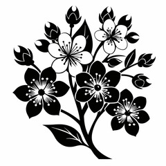 black and white floral background