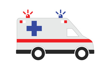 simple ambulance first aid medical car truck van icon silhouette side view icon symbol vector isolated on transparent background © Marty's Art