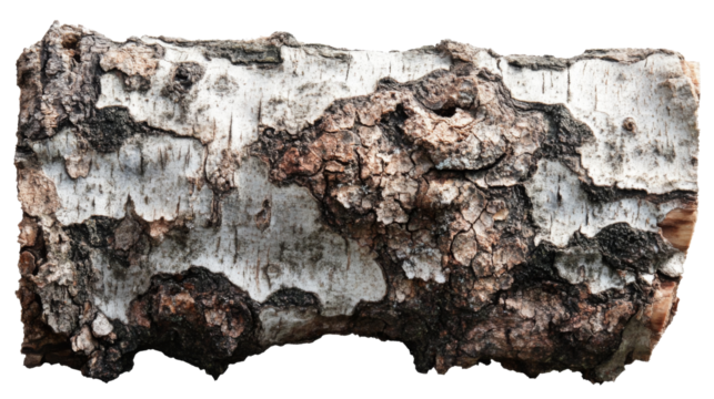 Tree bark with texture transparent background