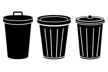 Trash can | isolated vector silhouette illustration on white background