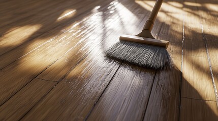  Sweeping Bamboo Flooring with a Soft-Bristle Broom