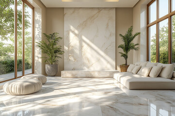 Fototapeta premium Modern Minimalist Living Room Interior Design