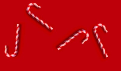 Festive christmas mock up with blank space for text, Traditional Christmas candy canes illustration on deep red background, retro spray texture, celebration concept for xmas banner and promotions