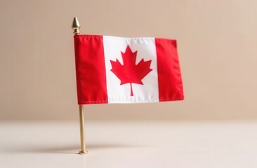 small miniature of canadian flag on light background