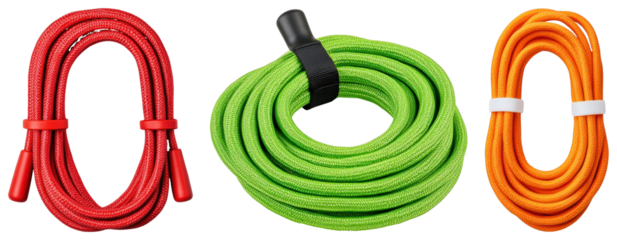 Colorful assortment of durable ropes for various uses