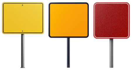 Blank Traffic Signs in Bright Colors