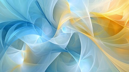 Fototapeta premium Abstract Blue Gold Swirling Fractal Art Design