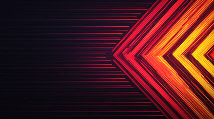 Abstract geometric design with vibrant red and yellow diagonal lines on a dark background, creating a dynamic visual effect.