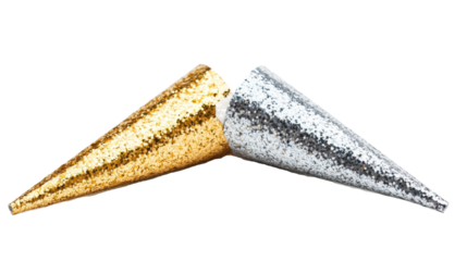Glittery Gold and Silver Party Poppers for Celebration