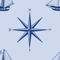 Fototapeta premium Seamless Pattern: Big Lifebuoy