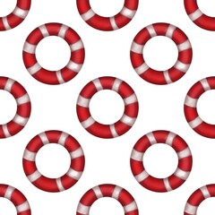 Seamless Pattern: Small Lifebuoy