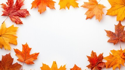 Fototapeta premium Autumn leaves arrangement nature photography seasonal close-up colorful