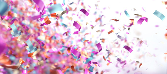 colorful party confetti ribbon frame background, celebration 119