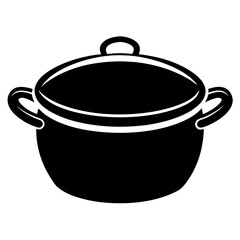 Cooking pot silhouette vector white background