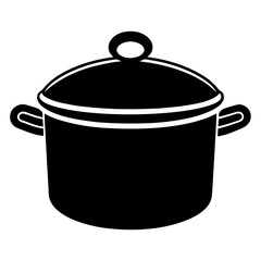 Cooking pot silhouette vector white background