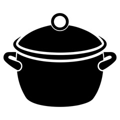 Cooking pot silhouette vector white background