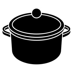 Cooking pot silhouette vector white background