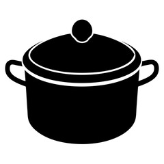 Cooking pot silhouette vector white background
