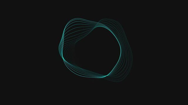 Reactive audio spectrum waveform video footage in 4k. Color animation of a circle and waveform