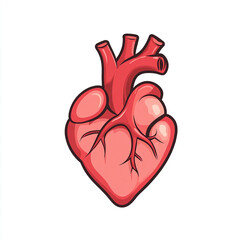 Obraz premium A heart with its two main arteries, the aorta and the pulmonary artery, visible.