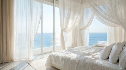 Coastal Luxury Bedroom with Ocean View: A Tranquil Retreat