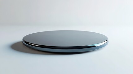 Minimalistic black round plate on white background