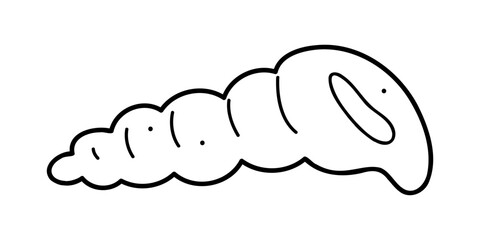 Seashell white and black. Doodle clip art for your projects.