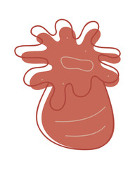 One doodle coral color. Clip art for your projects.