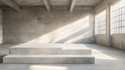 Sunlight beams through large window in spacious minimalist interior