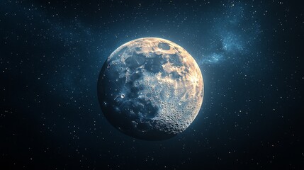 Obraz premium The Moon is a celestial body that orbits the planet Earth, being Earth's only natural satellite.