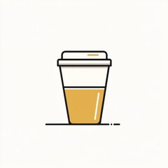 Simple line art illustration of a disposable coffee cup.
