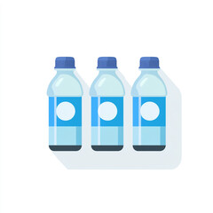 Obraz premium Flat icon of mineral water bottles isolated on white clean background. 