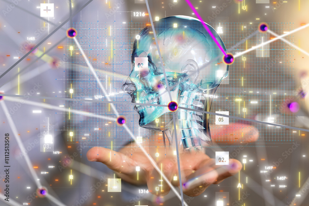 Poster digital medical futuristic interface 3d rendering - 3d