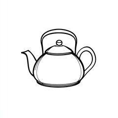 Obraz premium Simple line drawing of a classic teapot.