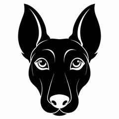 Canine Nose vector silhouette black design white background
