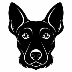 Canine Nose vector silhouette black design white background