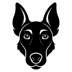 Canine Nose vector silhouette black design white background