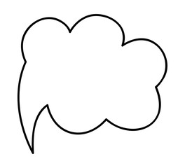Cloud shape speech bubble hand draw. Doodle clip art illustration.