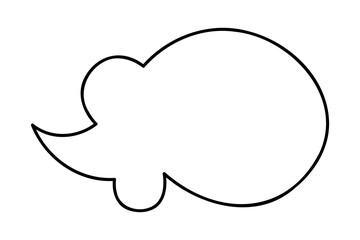Doodle cloud shape speech bubble hand draw. Clip art illustration.