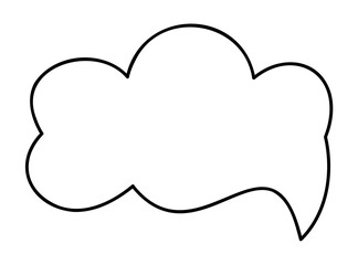 Cloud dialog box. Doodle clip art illustration.