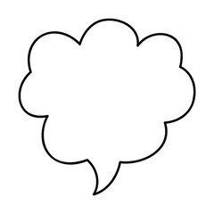 Doodle cloud shape speech bubble. Hand draw clip art illustration.