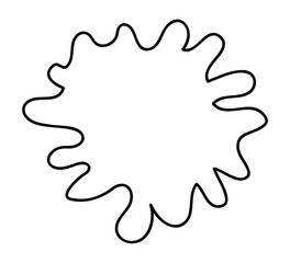 Speech bubble in the form of a spot. Doodle clip art illustration.
