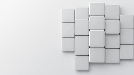 Modern White Cubes Abstract Background Texture