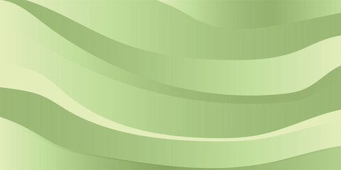 Abstract green curve waves background isolated on white and is the edge of the picture, Panoramic banner background with copy space. Colorful geometric background. 