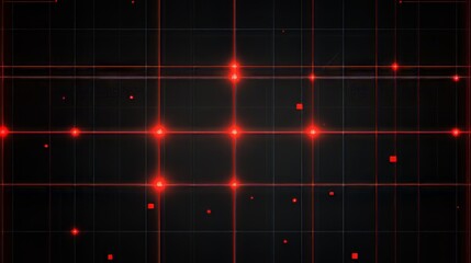 A black background shows a dark blue grid with glowing red lines and dots.  It looks futuristic and techy, ideal for digital art.