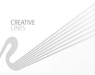 Light grey lines in 3D perspective vector abstract background, easy and soft cool illustration, smooth motion and elegant gradient.