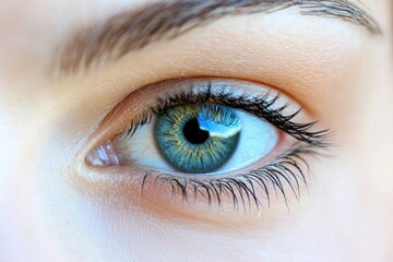 Obraz premium A detailed view of a single blue eye